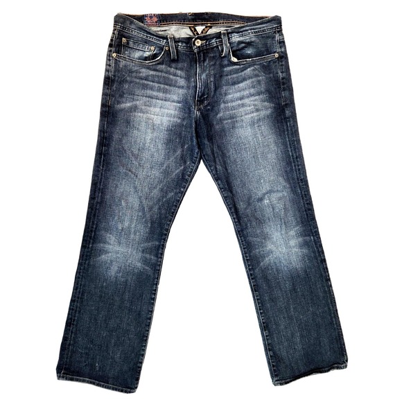 Lucky Brand Other - Lucky Brand Cross Road Straight Jeans Mens 32* (Fits 34x30) Blue Whiskered Denim